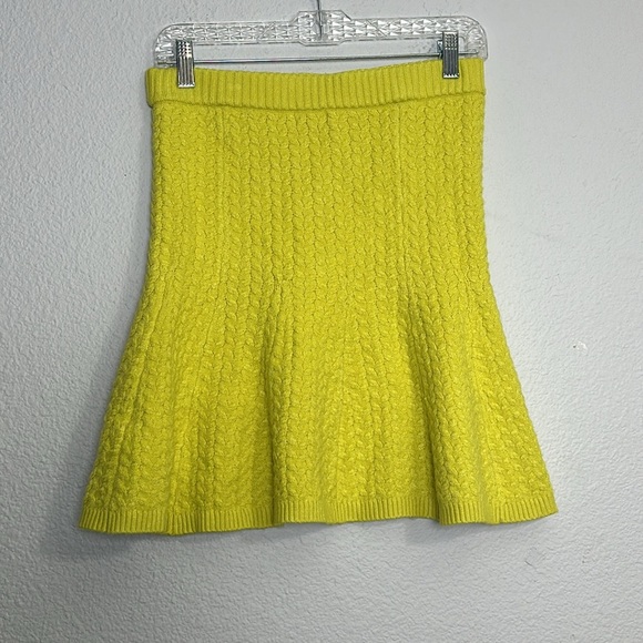 Anthropologie Maeve Women’s Size Small Yellow Knit Sweater Short Mini Skirt - Picture 2 of 7